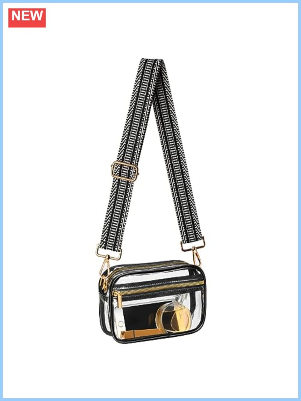 Clear Crossbody Purse Stadium Approved PVC See Through Bag